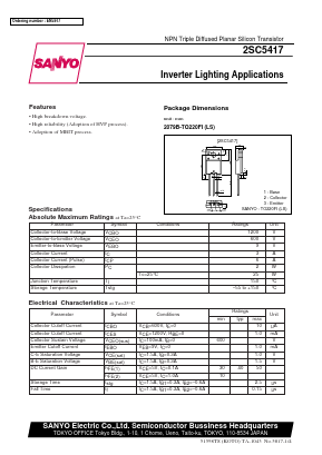 C5417 Datasheet PDF SANYO -> Panasonic