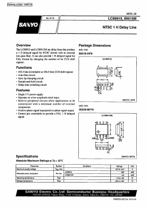 LC89915M Datasheet PDF SANYO -> Panasonic