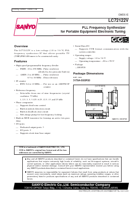 LC72122V Datasheet PDF SANYO -> Panasonic