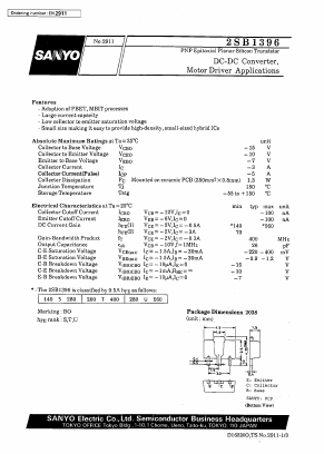 2SB1396U Datasheet PDF SANYO -> Panasonic