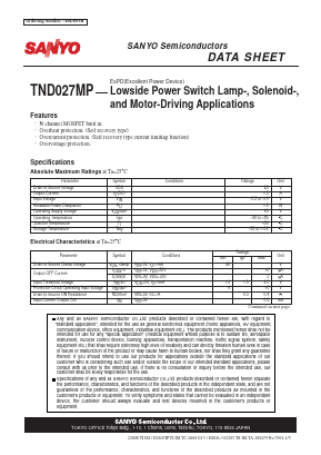 TND027MP Datasheet PDF SANYO -> Panasonic