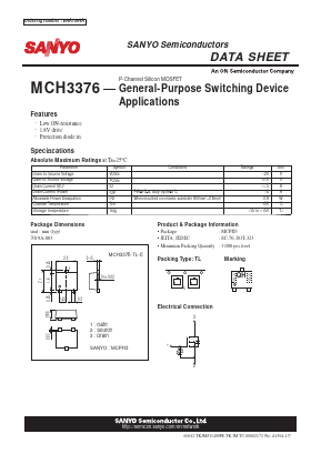 MCH3376-TL-E Datasheet PDF SANYO -> Panasonic