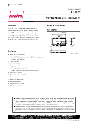 LB1875 Datasheet PDF SANYO -> Panasonic