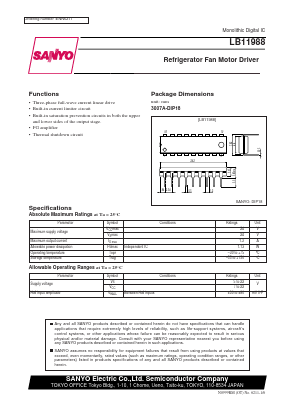 LB11988 Datasheet PDF SANYO -> Panasonic