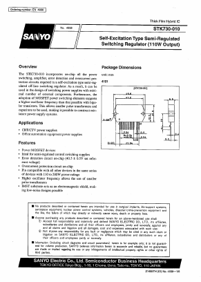 STK730-010 Datasheet PDF SANYO -> Panasonic