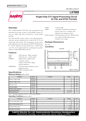 LA7688 Datasheet PDF SANYO -> Panasonic