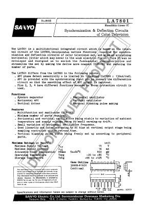 LA7801 Datasheet PDF SANYO -> Panasonic