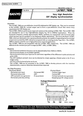 LA7858 Datasheet PDF SANYO -> Panasonic