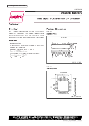 LC89080 Datasheet PDF SANYO -> Panasonic
