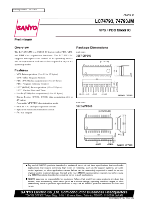 LC74793 Datasheet PDF SANYO -> Panasonic