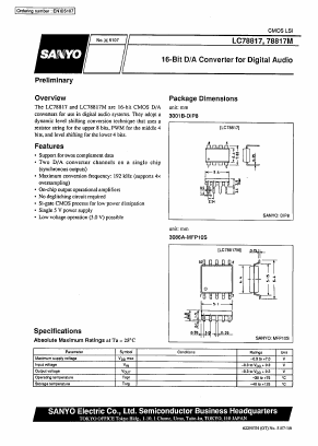 LC78817M Datasheet PDF SANYO -> Panasonic