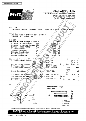 C4067 Datasheet PDF SANYO -> Panasonic