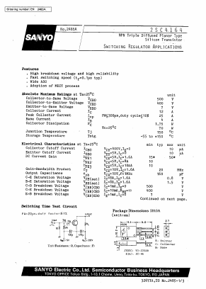 2SC4164 Datasheet PDF SANYO -> Panasonic