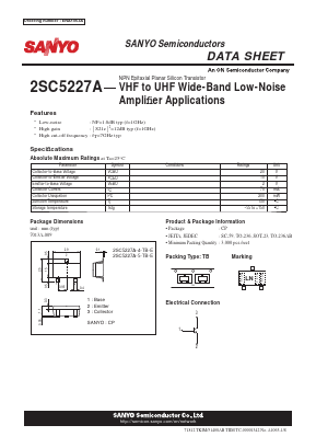 2SC5227A-4 Datasheet PDF SANYO -> Panasonic