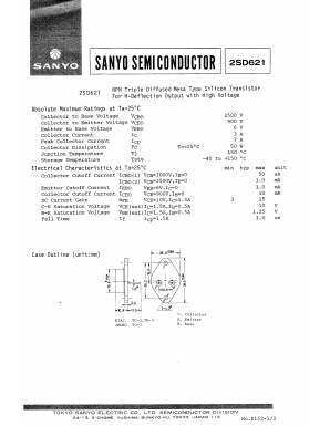 2SD621 Datasheet PDF SANYO -> Panasonic