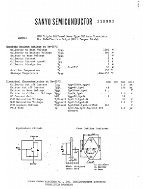 2SD993 Datasheet PDF SANYO -> Panasonic