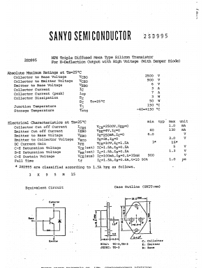 2SD995 Datasheet PDF SANYO -> Panasonic
