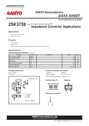 2SK3738 Datasheet PDF SANYO -> Panasonic