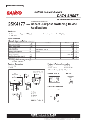 2SK4177 Datasheet PDF SANYO -> Panasonic