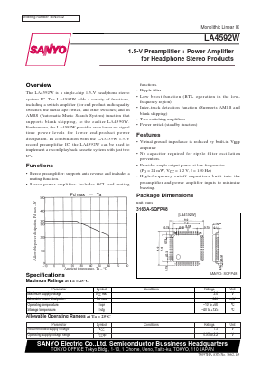 LA4592W Datasheet PDF SANYO -> Panasonic