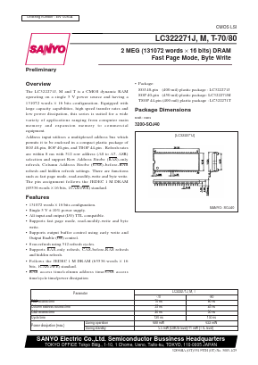 LC322271T-80 Datasheet PDF SANYO -> Panasonic