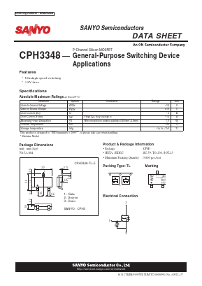 CPH3348-TL-E Datasheet PDF SANYO -> Panasonic