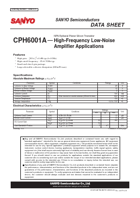 CPH6001A Datasheet PDF SANYO -> Panasonic