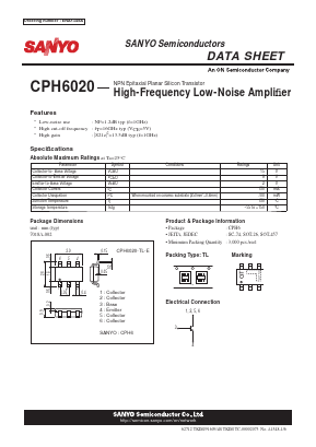 CPH6020-TL-E Datasheet PDF SANYO -> Panasonic