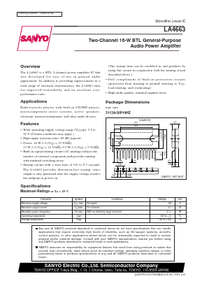 LA4663 Datasheet PDF SANYO -> Panasonic