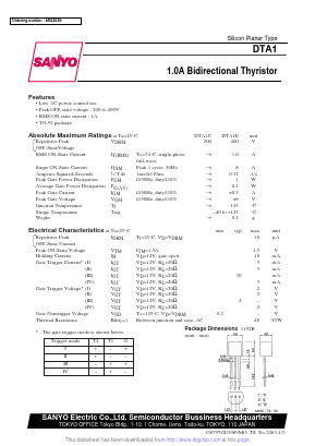 DTA1 Datasheet PDF SANYO -> Panasonic