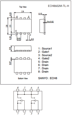 ECH8602M Datasheet PDF SANYO -> Panasonic