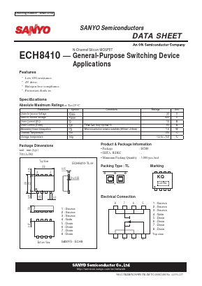 ECH8410 Datasheet PDF SANYO -> Panasonic