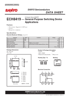 ECH8419 Datasheet PDF SANYO -> Panasonic