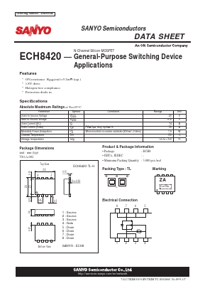 ECH8420-TL-H Datasheet PDF SANYO -> Panasonic