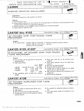 LA3120 Datasheet PDF SANYO -> Panasonic
