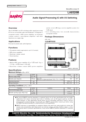 LA8520 Datasheet PDF SANYO -> Panasonic