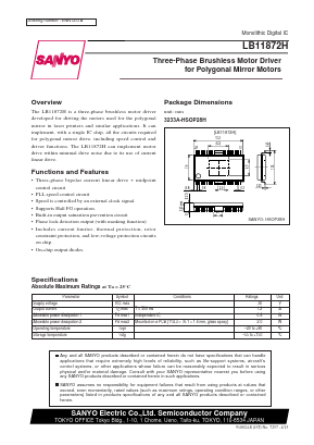LB11872H Datasheet PDF SANYO -> Panasonic