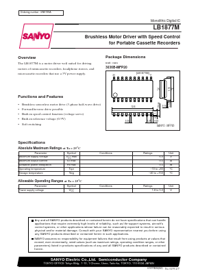 LB1877 Datasheet PDF SANYO -> Panasonic