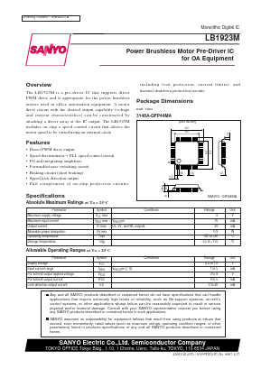 LB1923M Datasheet PDF SANYO -> Panasonic