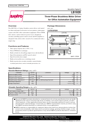 LB1928 Datasheet PDF SANYO -> Panasonic