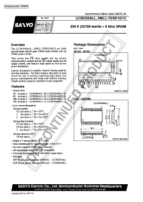 LC36256ALL Datasheet PDF SANYO -> Panasonic