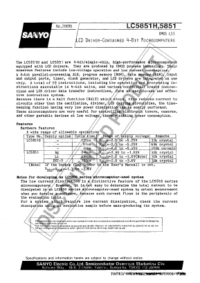 LC5851 Datasheet PDF SANYO -> Panasonic