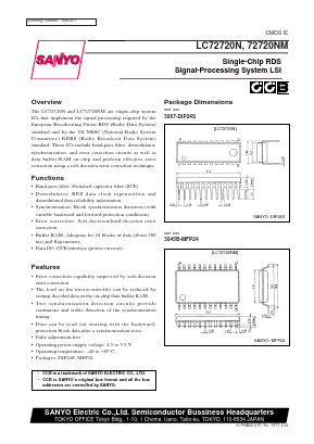 LC72720N Datasheet PDF SANYO -> Panasonic