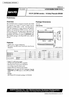 LC331632M-10 Datasheet PDF SANYO -> Panasonic