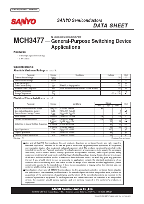 MCH3477 Datasheet PDF SANYO -> Panasonic
