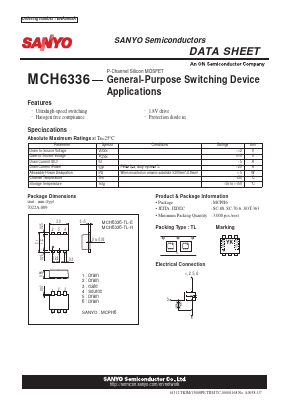MCH6336 Datasheet PDF SANYO -> Panasonic