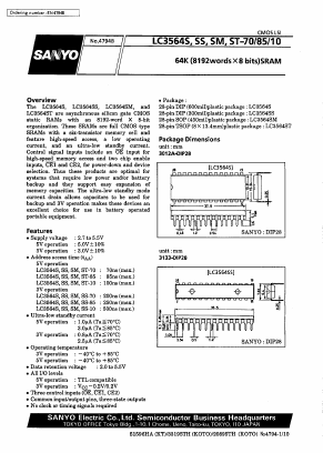 LC3564SS-10 Datasheet PDF SANYO -> Panasonic