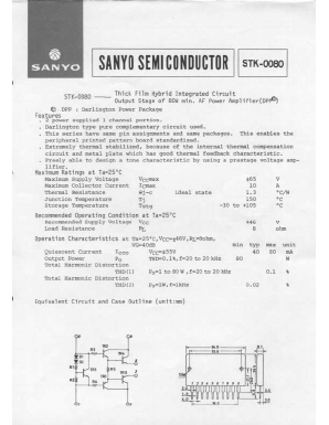 STK-0080 Datasheet PDF SANYO -> Panasonic