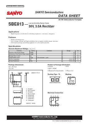 SBE813 Datasheet PDF SANYO -> Panasonic