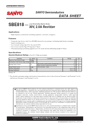SBE818 Datasheet PDF SANYO -> Panasonic